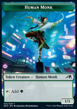 Human Monk Token (G 1/1) // Samurai Token (W 2/2) XNEO-T 10/3 Token Excellent Englisch Foil