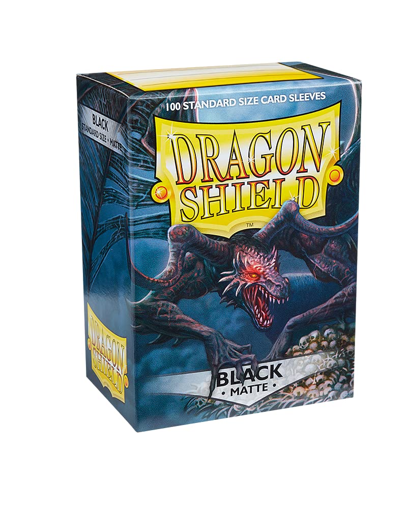Dragon Shield Standard Size Sleeves Matte - Black (100 Sleeves)