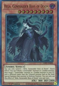 Hela, Generaider-Boss des Untergangs GFP2-090 Ultra Rare Excellent Deutsch 1. Auflage