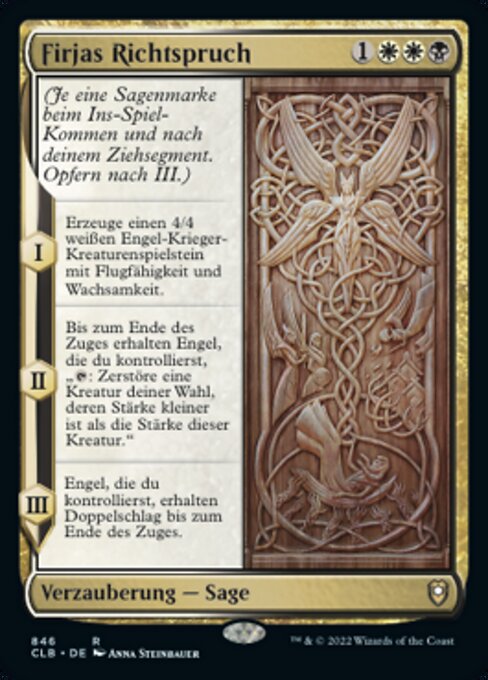 Firjas Richtspruch XCLB-846 Rare Near Mint Deutsch