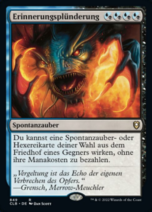 Erinnerungsplünderung XCLB-849 Rare Near Mint Deutsch