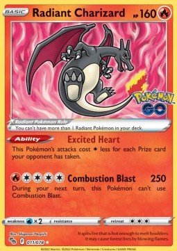 Radiant Charizard PGO-011 Ultra Rare Excellent Englisch