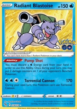 Radiant Blastoise PGO-018 Ultra Rare Near Mint Englisch