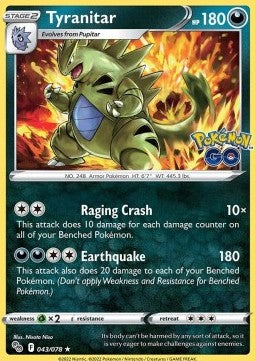 Tyranitar PGO-043 Holo Rare Excellent Englisch