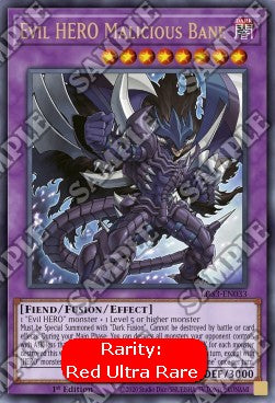 Böser HELD Malicious Bane (V.2) LDS3-033 Ultra Rare Near Mint Deutsch 1. Auflage