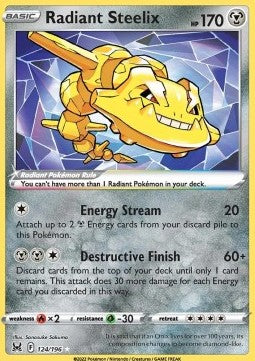 Radiant Steelix LOR-124 Ultra Rare Light Played Englisch