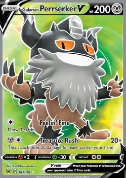 Galarian Perrserker V LOR-183 Ultra Rare Excellent Englisch