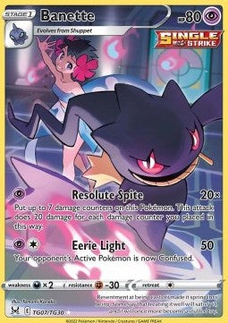 Banette LOR-TG07 Holo Rare Excellent Englisch