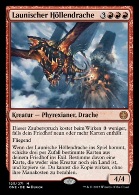 Launischer Höllendrache ONE-125 Mythic Near Mint Deutsch