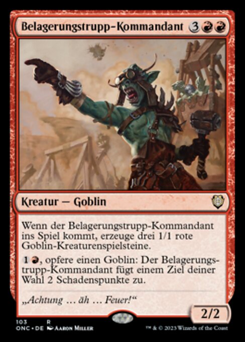 Belagerungstrupp-Kommandant ONC-103 Rare Near Mint Deutsch