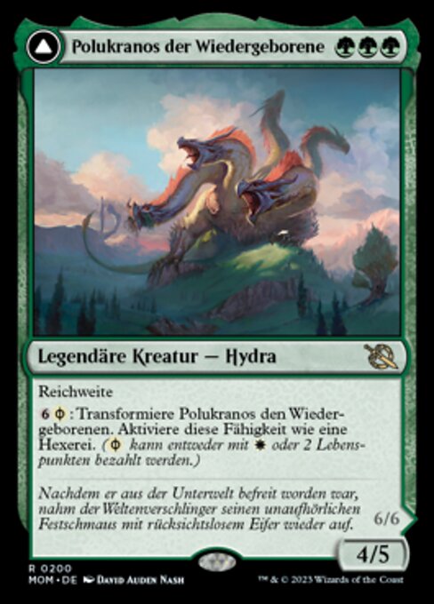 Polukranos Reborn // Polukranos, Engine of Ruin MOM-200 Rare Near Mint Deutsch