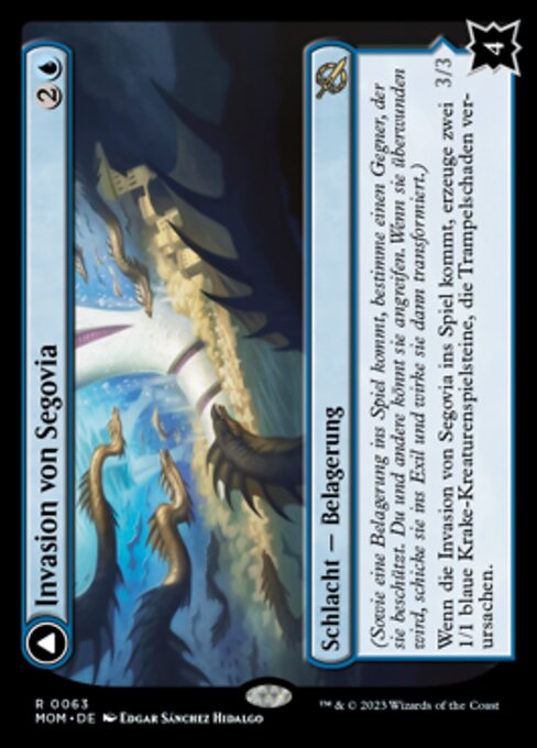 Invasion of Segovia // Caetus, Sea Tyrant of Segovia MOM-63 Rare Near Mint Deutsch