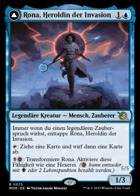 Rona, Herald of Invasion // Rona, Tolarian Obliterator MOM-75 Rare Near Mint Deutsch