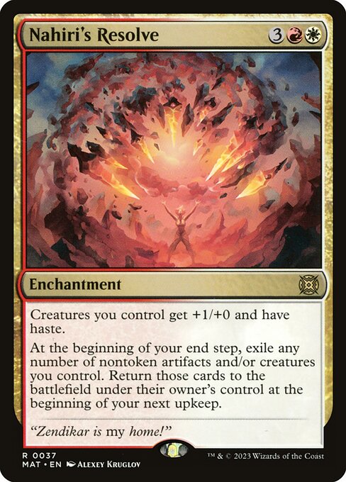 Nahiri's Resolve MAT-37 Rare Excellent Englisch Foil