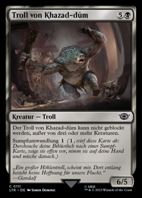 Troll von Khazad-dûm LTR-111 Common Excellent Deutsch Foil