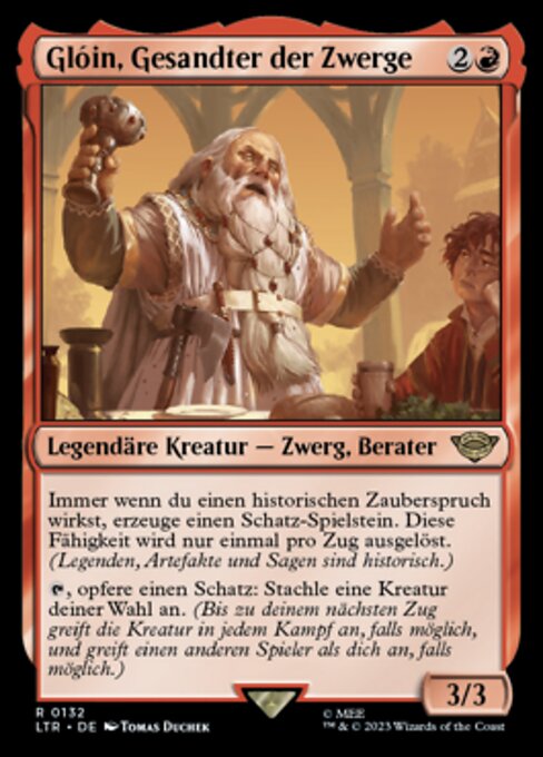 Glóin, Gesandter der Zwerge LTR-132 Rare Near Mint Deutsch