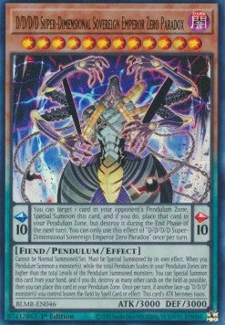 D/D/D/D Super-Dimensional Sovereign Emperor Zero Paradox BLMR-046 Ultra Rare Excellent Englisch 1. Auflage