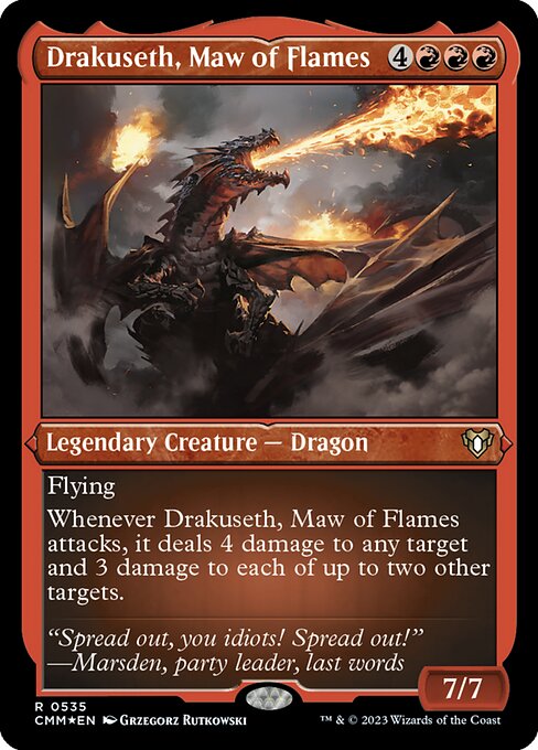 Drakuseth, Maw of Flames XCMM-535 Rare Near Mint Englisch Foil
