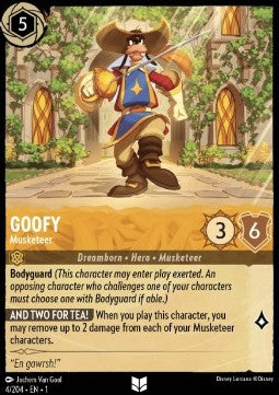 Goofy - Musketier 1TFC-4 Uncommon Boosterfrisch Deutsch