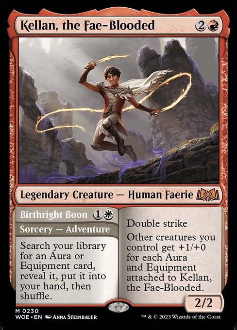 Kellan, the Fae-Blooded // Erb-Segen WOE-230 Mythic Near Mint Englisch Foil