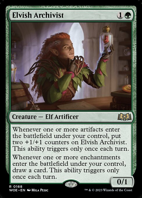 Elvish Archivist WOE-168 Rare Near Mint Englisch