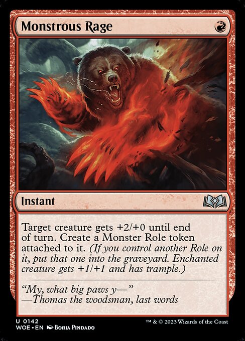Monstrous Rage WOE-142 Uncommon Near Mint Englisch