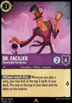Dr. Facilier - Bemerkenswerter Gentleman 1TFC-39 Rare Near Mint Deutsch