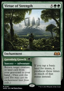 Virtue of Strength // Garenbrig Growth WOE-197 Mythic Light Played Englisch