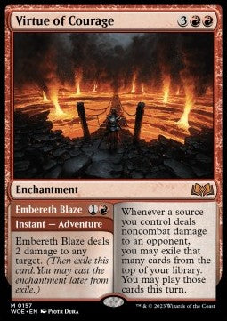 Tugend des Muts // Funkenhort-Lodern WOE-157 Mythic Near Mint Deutsch Foil