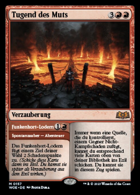 Tugend des Muts // Funkenhort-Lodern WOE-157 Mythic Near Mint Deutsch Foil