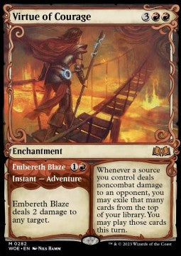 Virtue of Courage // Embereth Blaze XWOE-282 Mythic Near Mint Englisch Foil