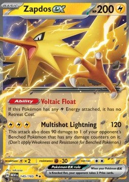 Zapdos ex MEW-145 Double Rare Near Mint Deutsch