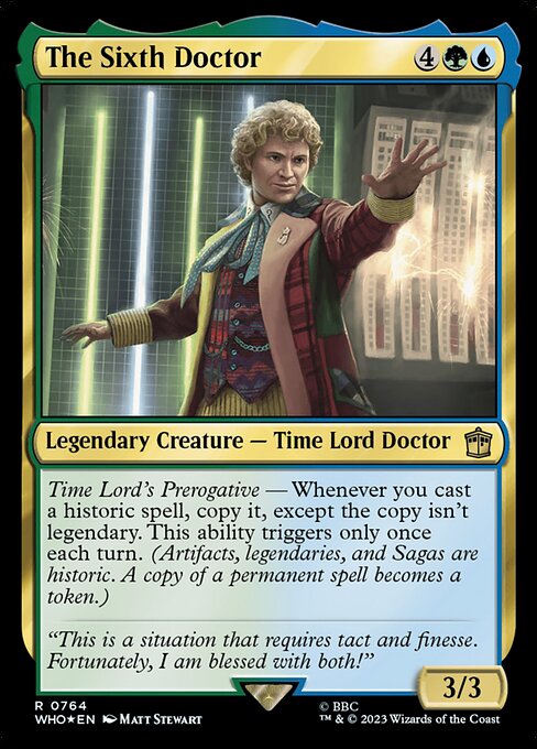 The Sixth Doctor XWHO-764 Rare Near Mint Englisch Foil