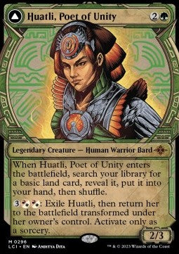 Huatli, Poetin der Einheit // Brüllen des Fünften Volkes (V.1) XLCI-296 Mythic Near Mint Englisch Foil