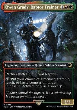 Owen Grady, Raptor Trainer (V.1) REX-16 Rare Near Mint Englisch Foil