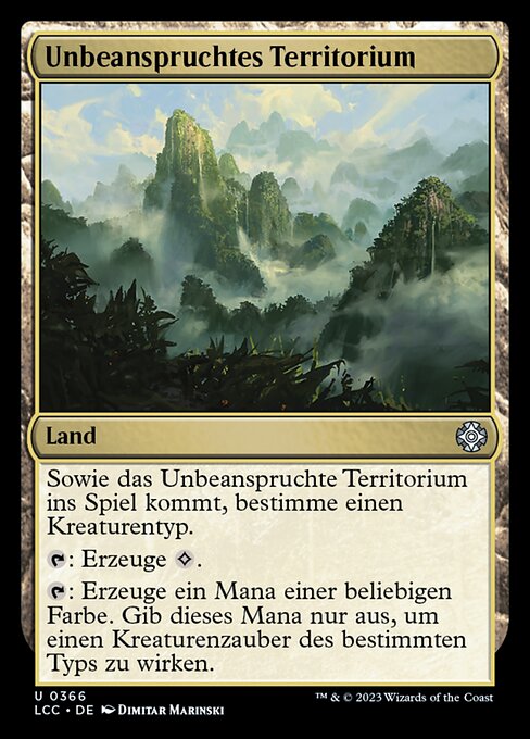 Unbeanspruchtes Territorium LCC-366 Uncommon Near Mint Deutsch