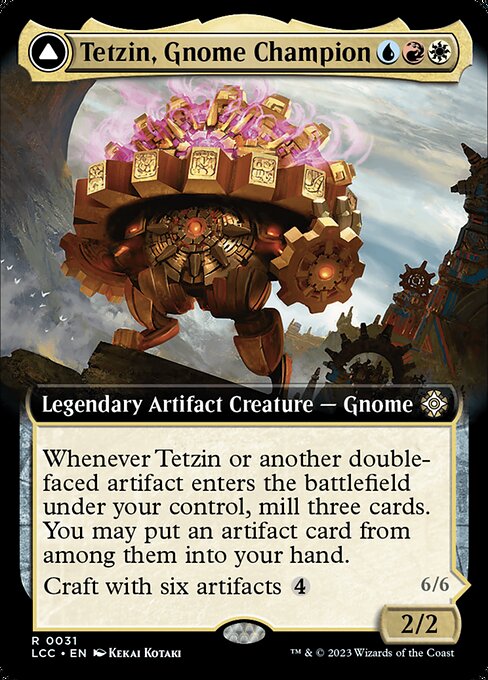 Tetzin, Gnome Champion // The Golden-Gear Colossus XLCC-31 Rare Near Mint Deutsch Foil