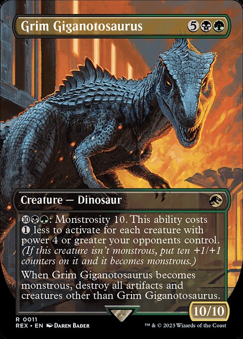 Grim Giganotosaurus REX-11 Rare Near Mint Englisch Foil
