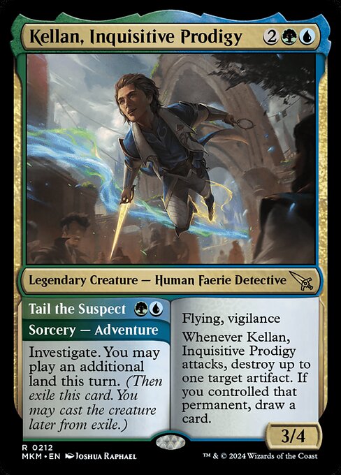 Kellan, Inquisitive Prodigy // Tail the Suspect MKM-212 Rare Near Mint Englisch