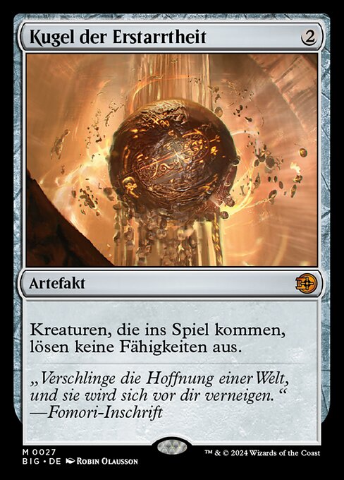 Kugel der Erstarrtheit (V.1) BIG-27 Mythic Near Mint Deutsch Foil