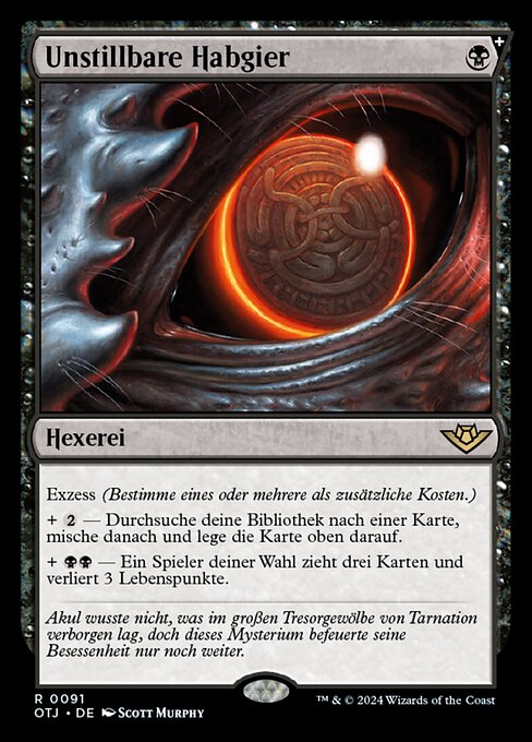 Unstillbare Habgier OTJ-91 Rare Near Mint Deutsch Foil