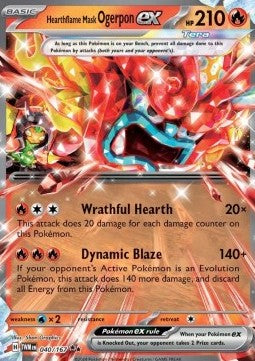 Hearthflame Mask Ogerpon ex TWM-040 Double Rare Near Mint Italienisch