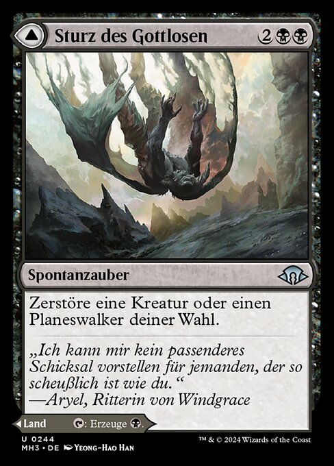 Sturz des Gottlosen // Gottloses Schlammloch MH3-244 Uncommon Near Mint Deutsch Foil