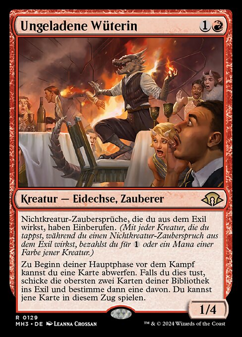 Ungeladene Wüterin MH3-129 Rare Near Mint Deutsch