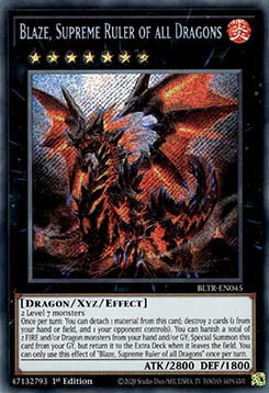Blaze, Oberster Herrscher aller Drachen (V.1) BLTR-045 Secret Rare Good Deutsch 1. Auflage