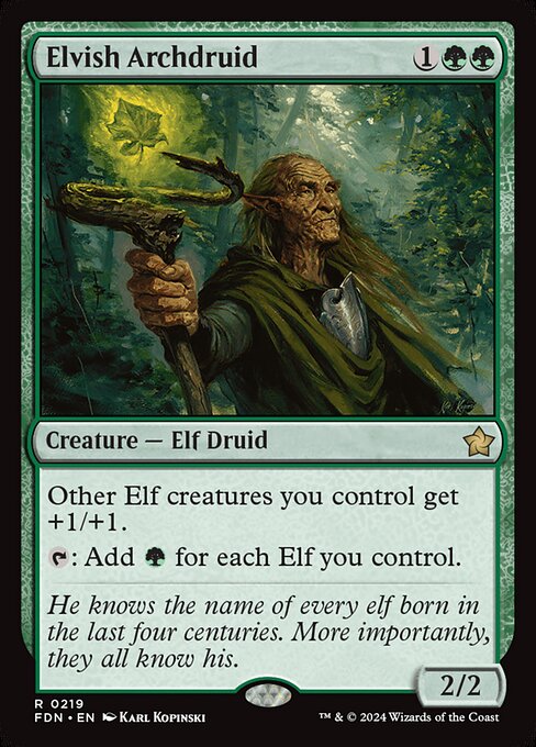 Elvish Archdruid FDN-219 Rare Excellent Englisch