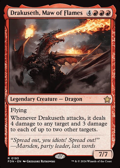 Drakuseth, Maw of Flames FDN-193 Rare Near Mint Englisch
