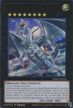 Indigoäugiger silberner Drache SDWD-032 Ultra Rare Good Deutsch