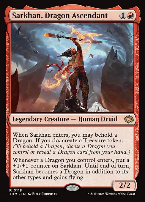 Sarkhan, Dragon Ascendant TDM-118 Rare Near Mint Englisch
