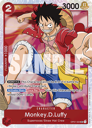 Monkey.D.Luffy (OP01-024) (V.1) PRB01 Super Rare Near Mint Englisch